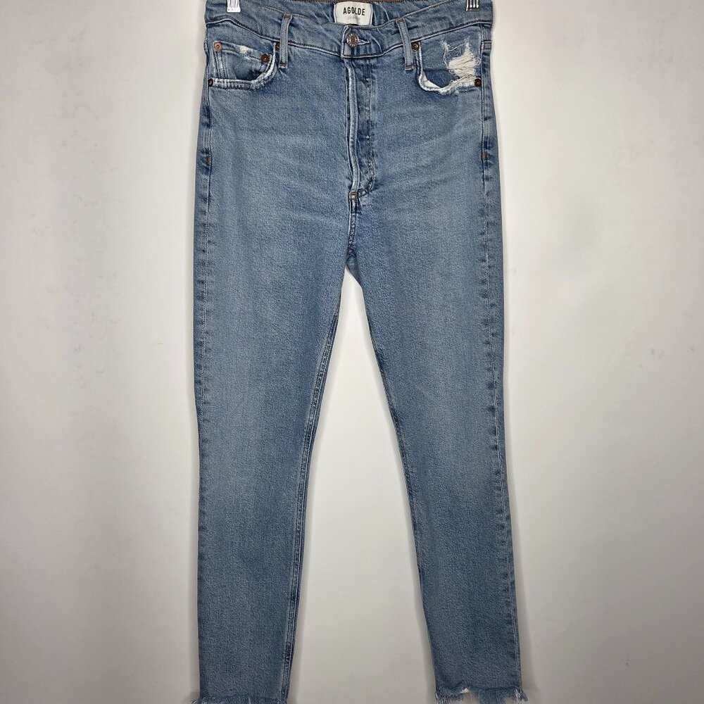 AGOLDE Women's Size 27 Nico Button Fly Distressed Jeans A093D-3002
